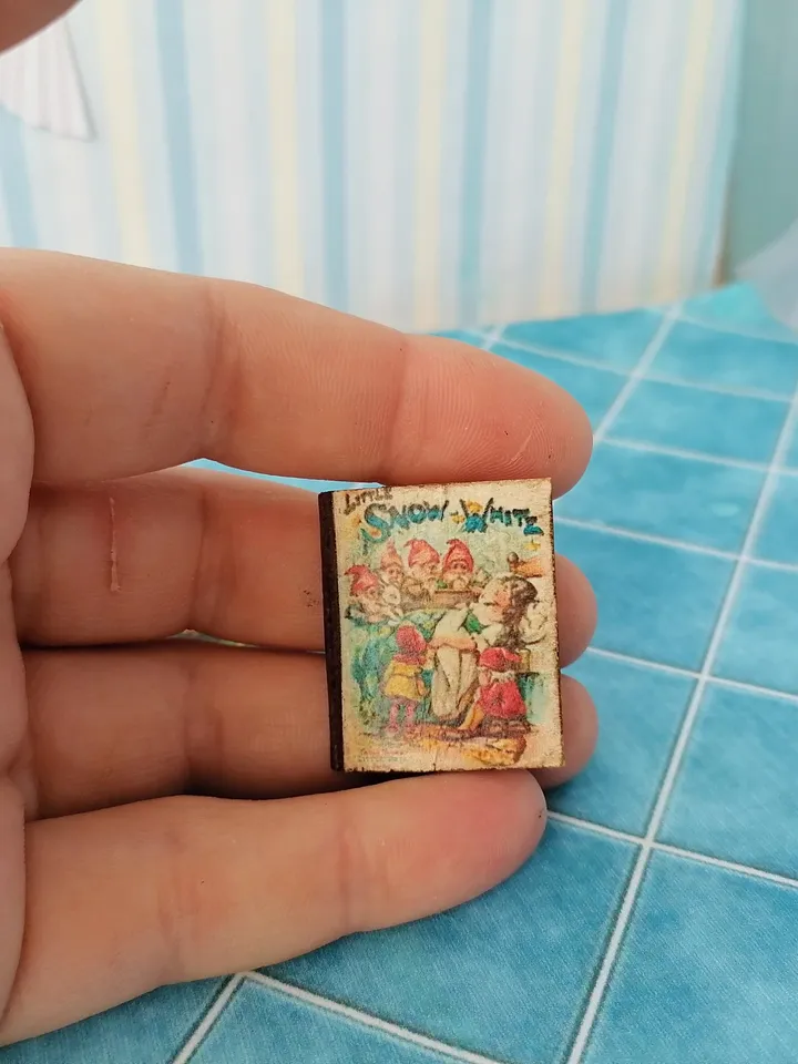 Dollhouse book set in 1:12 scale. Handmade.