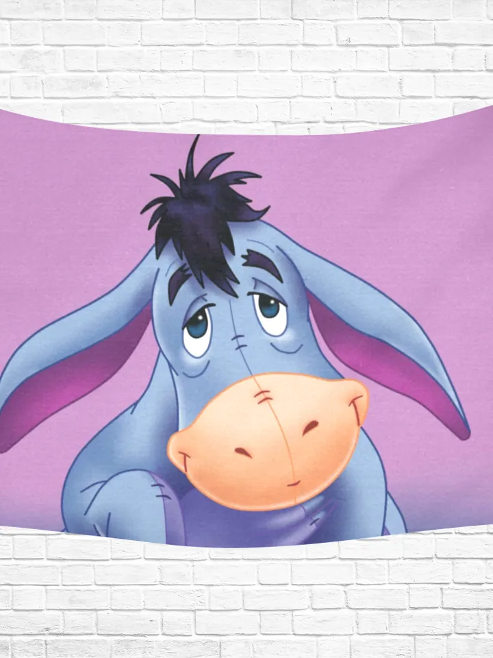 Eeyore Wall Tapestry, Cotton Linen Wall Hanging