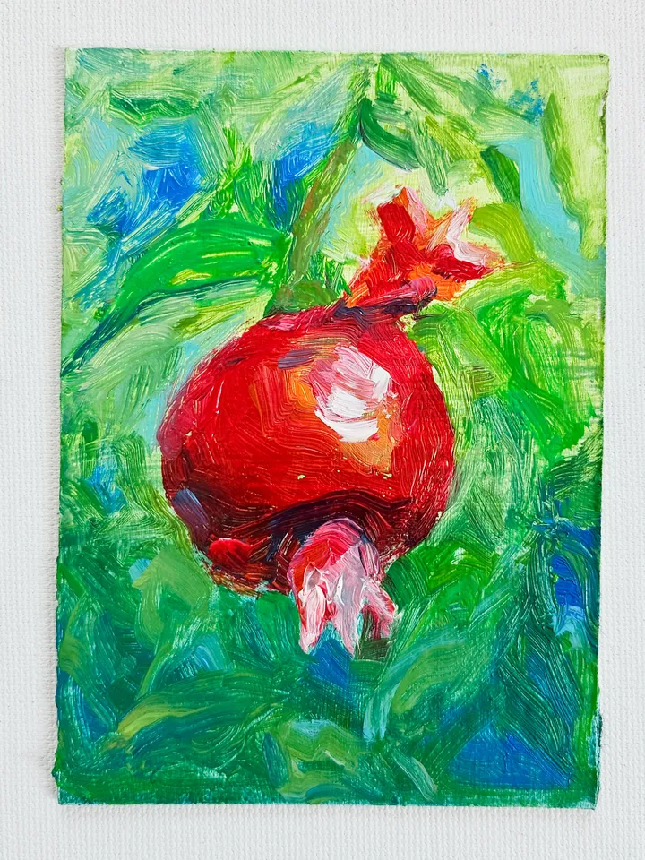 Original oil painting | Pomegranate | 9×12 cm