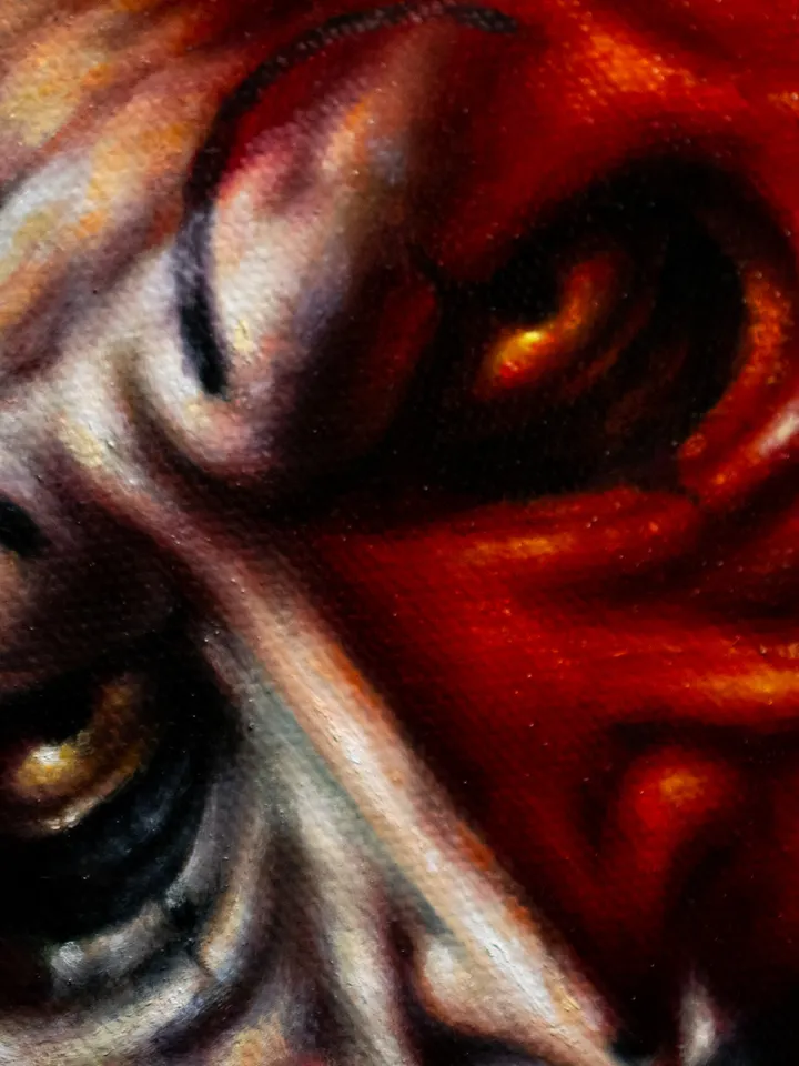 Original oil painting Terrifier Art the Clown