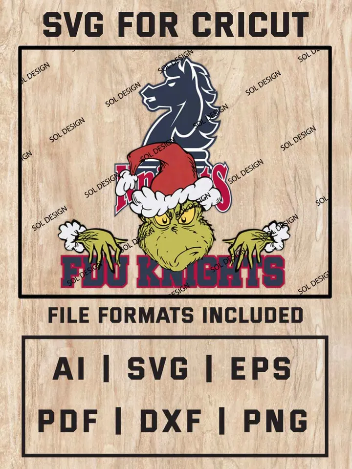 Grinch Fairleigh Dickinson Knights SVG, NCAA SVG Design, NCAA FDU Knights SVG, NCAA Knights Cricut, Christmas Svg, Grinch svg, Digital Download