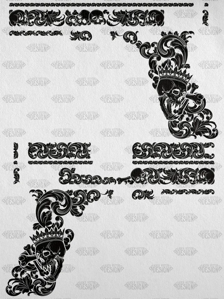 VECTOR DESIGN Glock 20 FS Skull with crown and scrolls