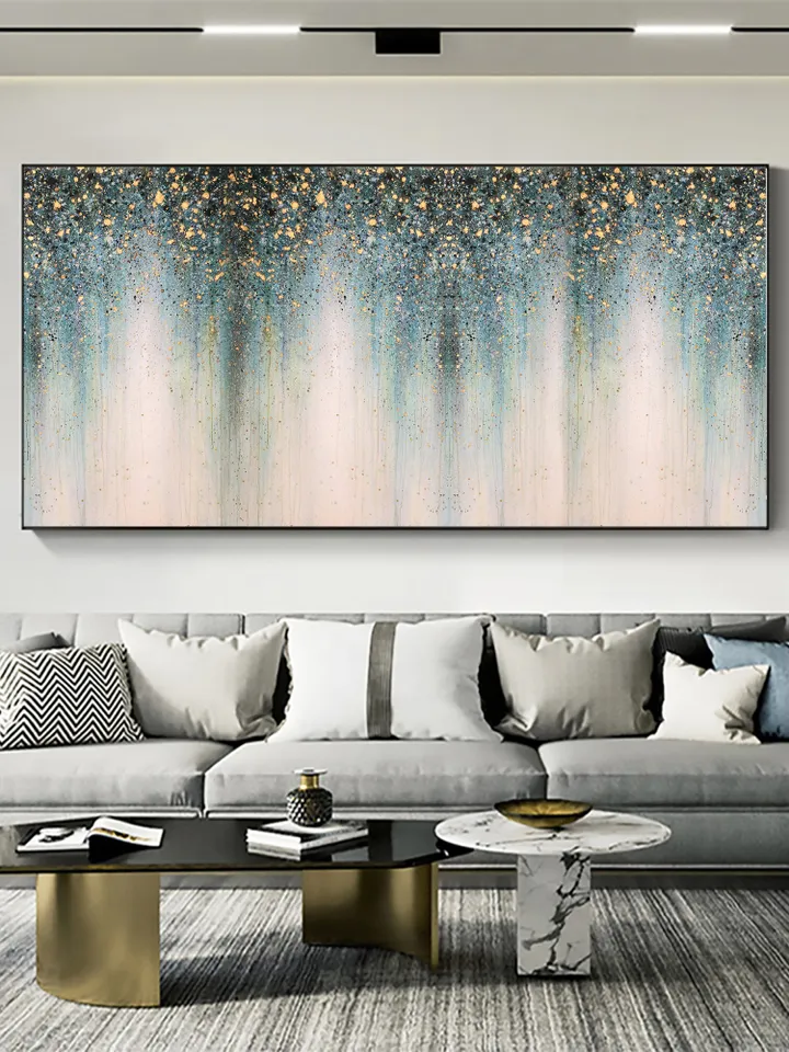 Original Gold Foil Oil Painting on Canvas Large Wall Art Abstract Golden Acrylic Painting Custom Painting Living room Wall Decor Home Decor