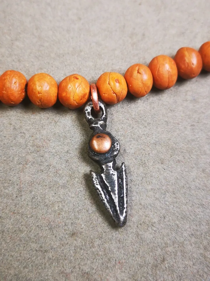 Gandhanra Handmade Tibetan Mala Amulet, Phurba Pendant for Prayer Beads,Necklace,Bag Hanging Accessories,Made of Cold Iron,1.3" × 0.35"