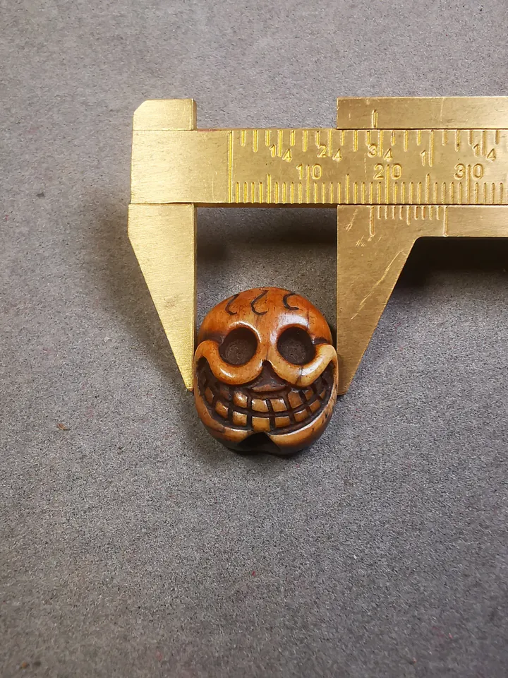 Gandhanra Handmade Tibetan Pendant Bead,Bone Carved Spacer Bead for Mala,Skull Sitavana Amulet Pendant