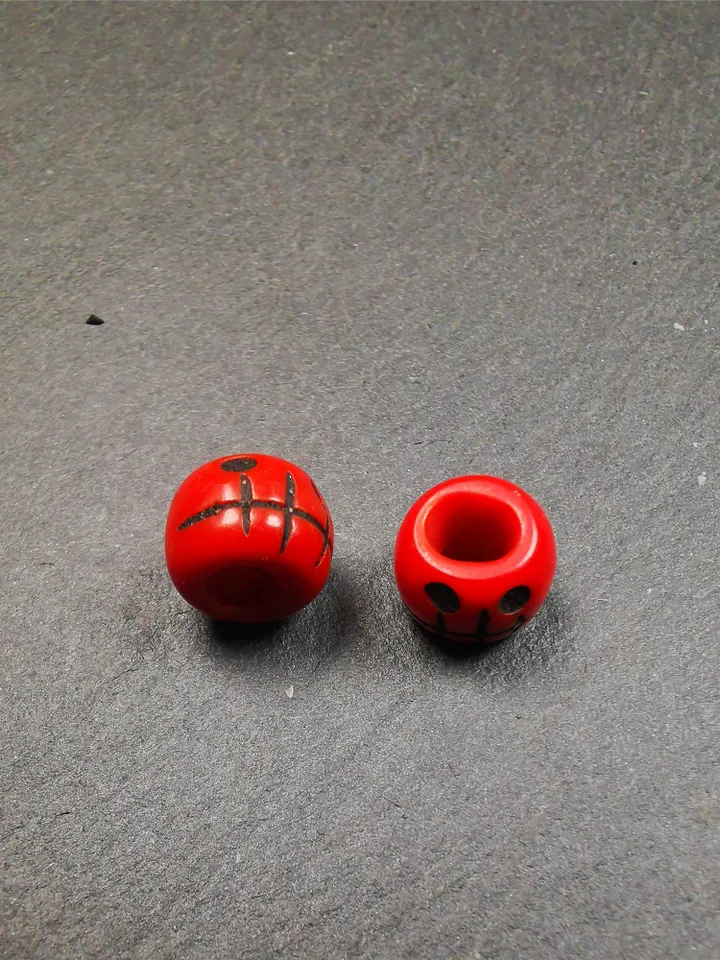 Gandhanra Old Plastic Skull Master Beads,Marker Beads for Mala Necklace,Prayer Beads Accessories,0.4&quot; × 0.3&quot;