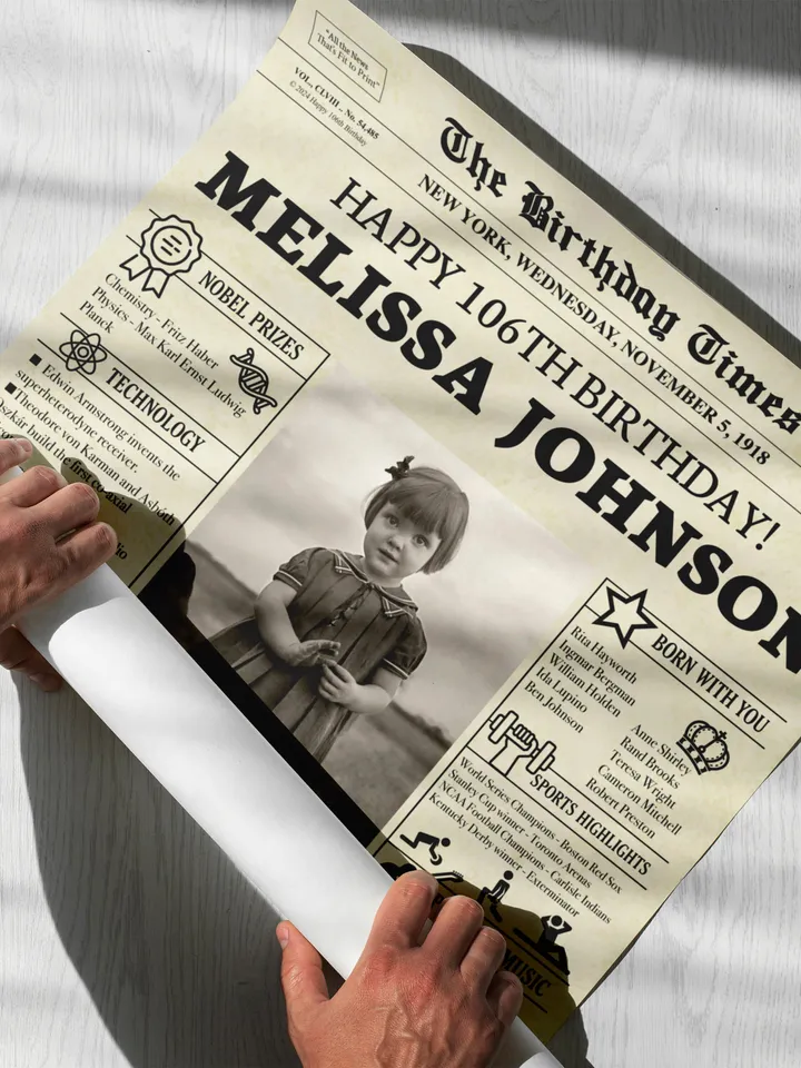 106th birthday, woman celebrates 106th birthday, 1918 birthday gift, 106 birthday newspaper, happy 106th birthday, 1918 birthday ideas