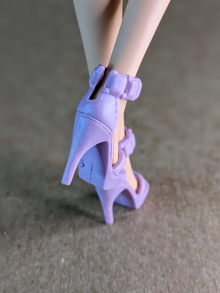 Purple heel sandals for 1/6 scale female dolls