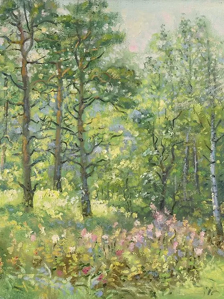 Forest Painting Landscape Nature Original Art Plein Air Artwork Impressionism