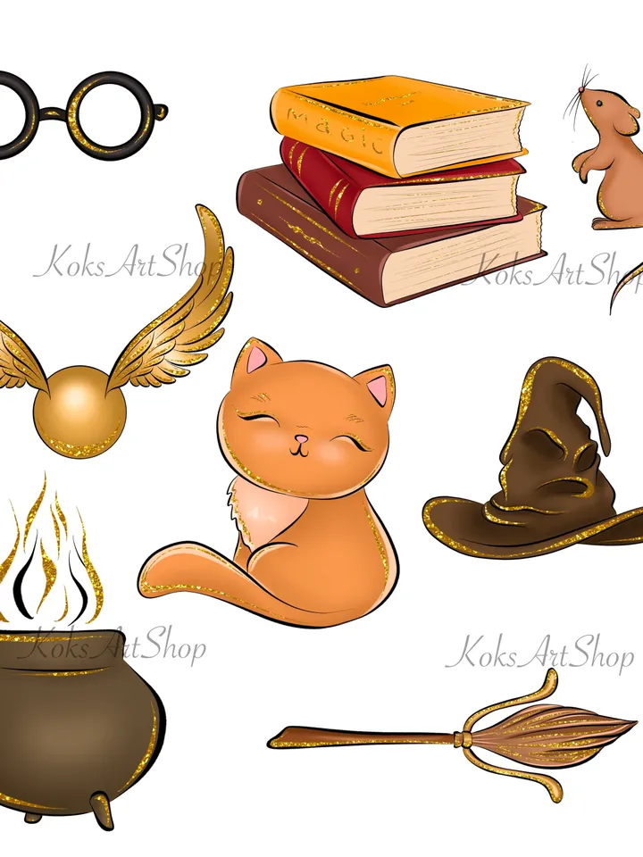 Wizard clipart, wizarding school clipart, magic clipart, magic school clipart, magic clip art, magic stickers, wizard stickers