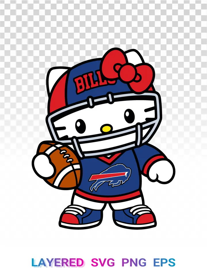 ⚡ Hello Kitty Buffalo Bills SVG PNG, NFL Sanrio Cricut