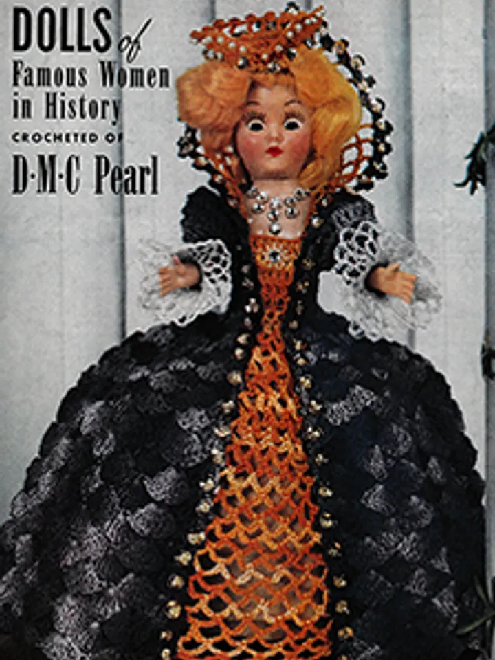 Vintage Crochet Pattern Dress for Doll Queen Elizabeth Doll Pattern Digital Download PDF