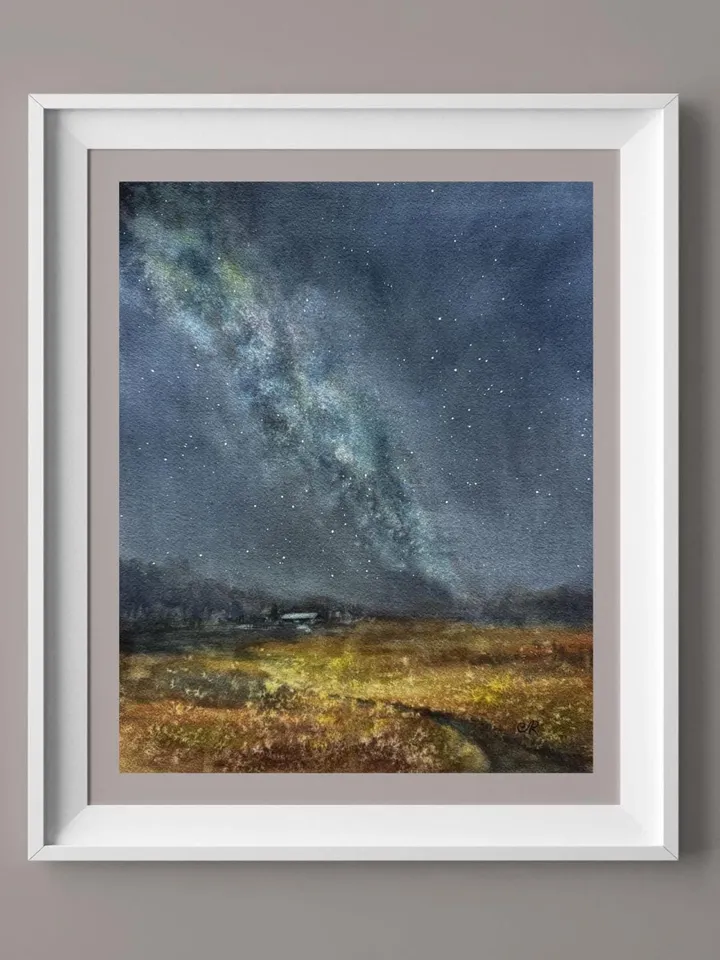 Milky Way Painting Space Original Painting Stars Wall Art Night Sky Art