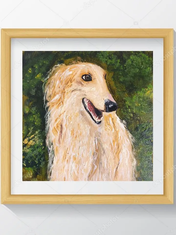 Portrait of a dog Image of a hunting dog Original Oil painting Miniature 6 x6 in