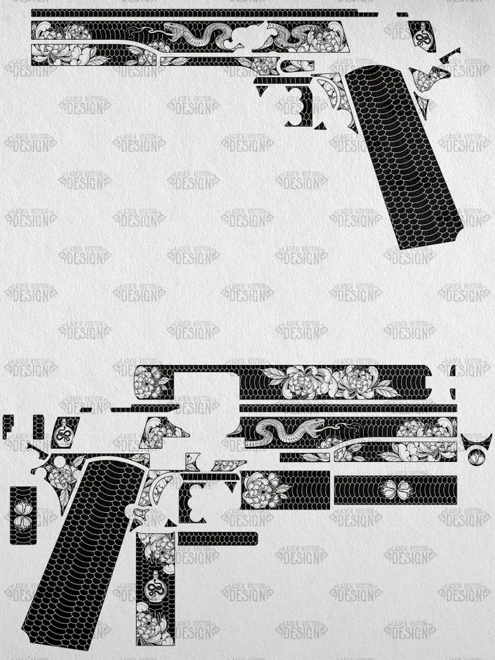VECTOR DESIGN Kimber stainless target 6 in Snake and flowers