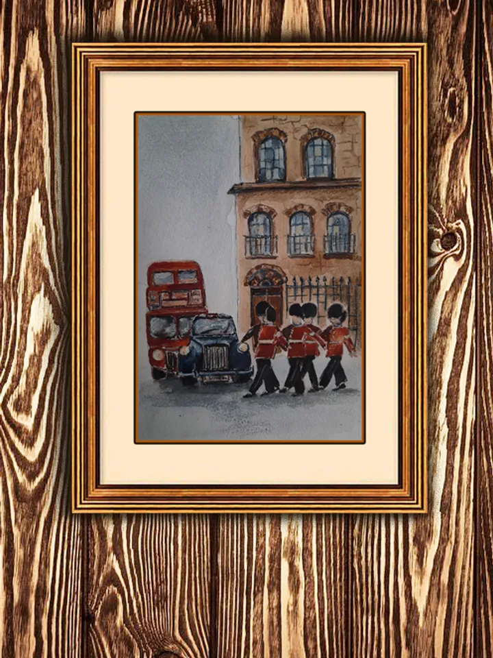 Watercolor paintings London set of 2 pieces. Series British sketches 5,3 х 7,3 inches