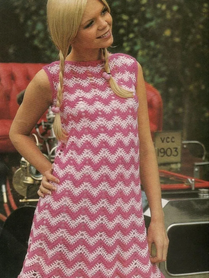 Dress crochet pattern, easy crochet dress, zig zag crochet dress , tunic crochet pdf instant download