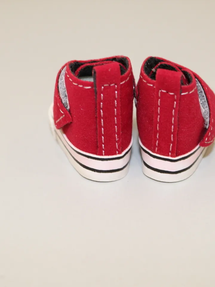 wellie wisher shoes - Vinous suede sneakers for Wellie Whisher - 5 cm doll shoes - Or any other doll – Christmas gift