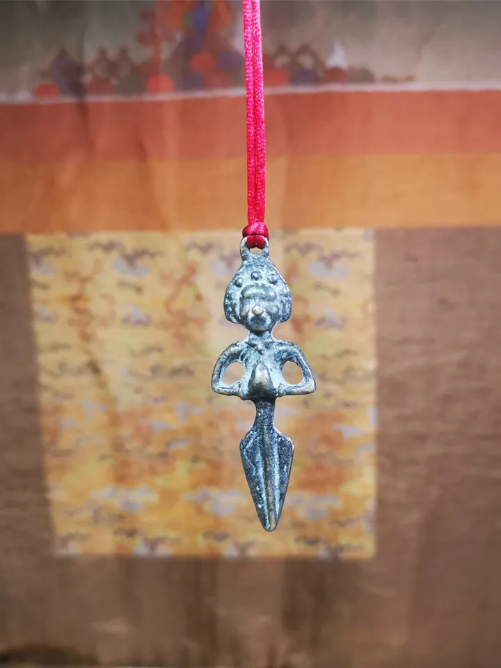 Gandhanra Antique Tibetan Amulet,Samantabhadra Phurba,Kila(Dorje Phurba) , Trantic Buddhism Ritual Implement Pendant,Made of Copper,2.36"