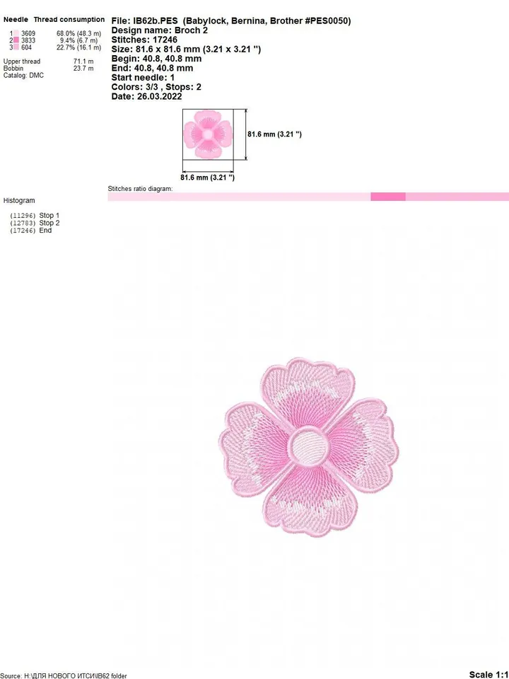 Apple blossom brooch machine embroidery designs Free standing lace embroidery pattern 3D flower embroidery motif FlowerFSL embroidery brooch