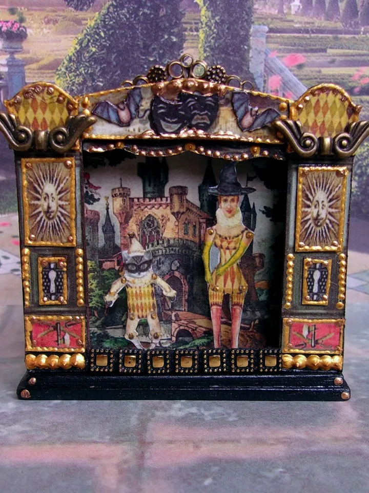 Puppet show. Dollhouse miniature.1:12 scale.