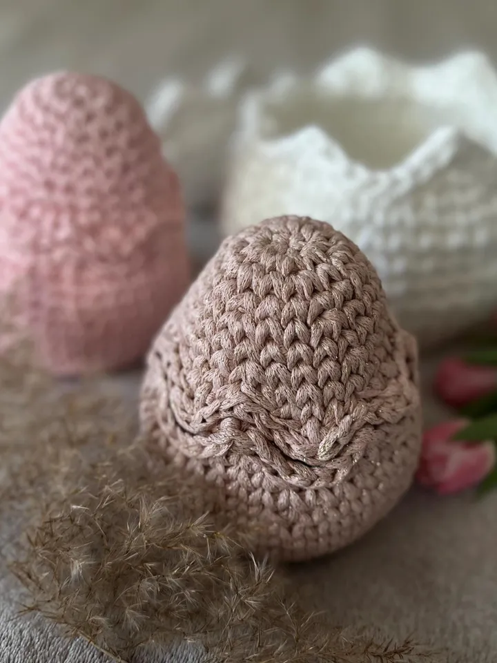 Crochet pattern Easter Egg basket PDF Digital instant download, Video tutorial, Storage organization, Chicken Basket, Table decor