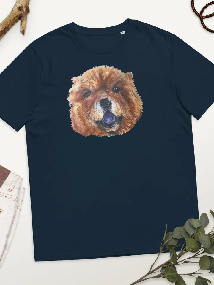 Chow chow Unisex organic cotton t-shirt made with my original watercolour painting,funny animals shirts, dogs lovers designer wearable gifts