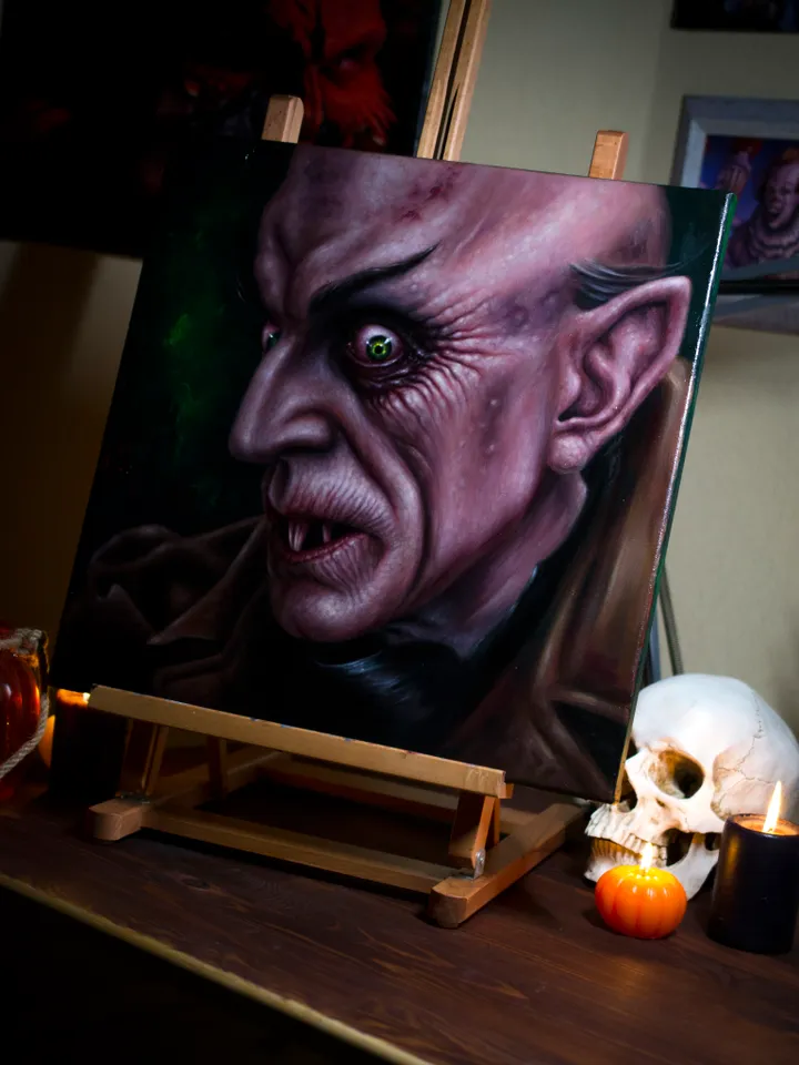 Oil painting Nosferatu Eine Symphonie des Grauens