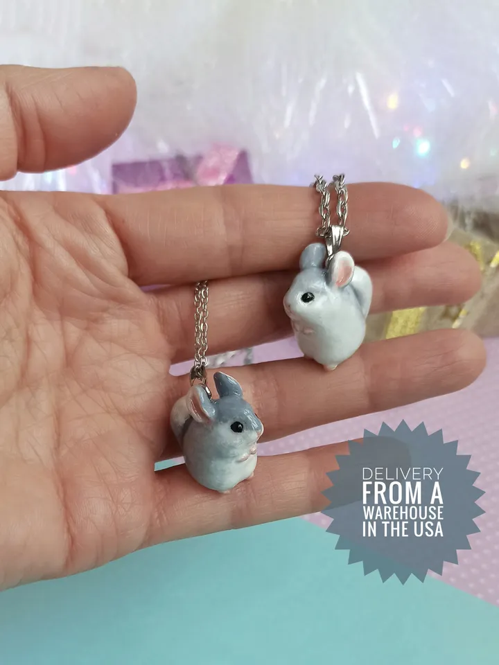 a Chinchilla necklace light gray (US discount)