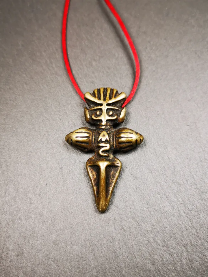 Gandhanra Antique Tibetan Buddhist Amulet,Mini Garuda,Garula,Suparna,Golden-winged Bird Pendant,Made of Copper, 1.77 Inches