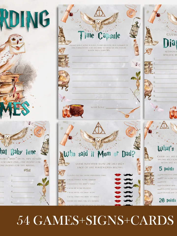 Wizard Baby Shower Bundle Template; Editable Winter Christmas Wizarding World Baby Shower; Winter Magic School Christmas Baby Shower; ms7