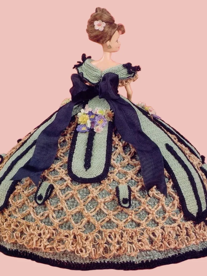BC104 Dress Barbie Vintage Crochet Pattern PDF Fashion Dolls size 11 1/2 inches