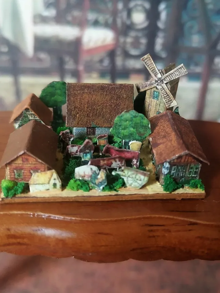 Dollhouse miniature. Small village.1:12 scale.