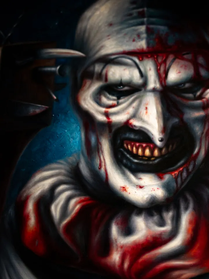 Original oil painting Terrifier Art the Clown