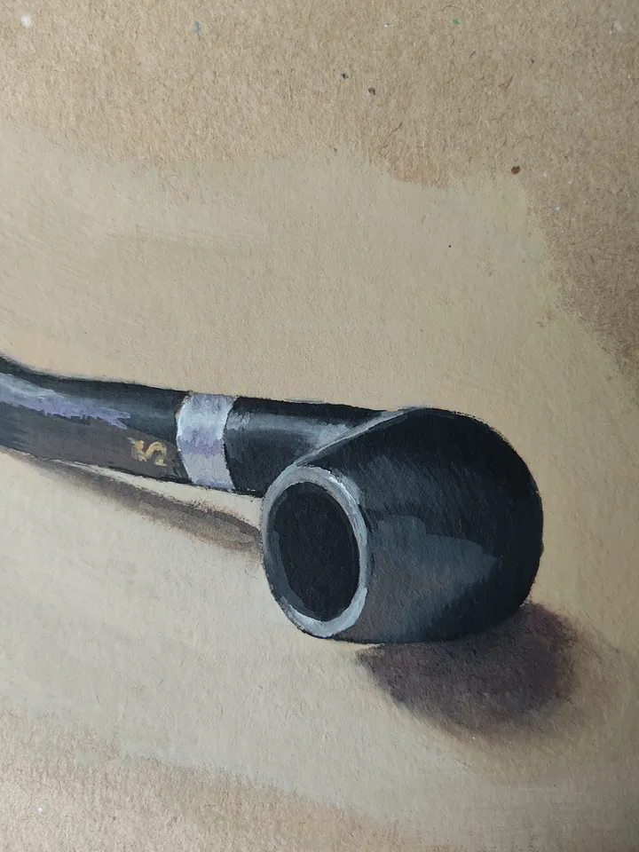 Smoking Pipe. Original gouache painting.