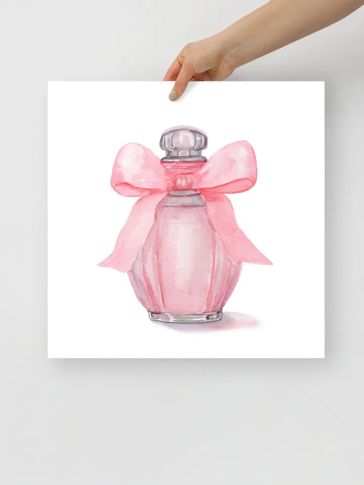 Pink Perfume Bottle Art Print, Fashion Print, Watercolor Painting, Trendy Pop Art, Pink Bedroom Decor, Girls Room Decor, Cute Pretty Blush