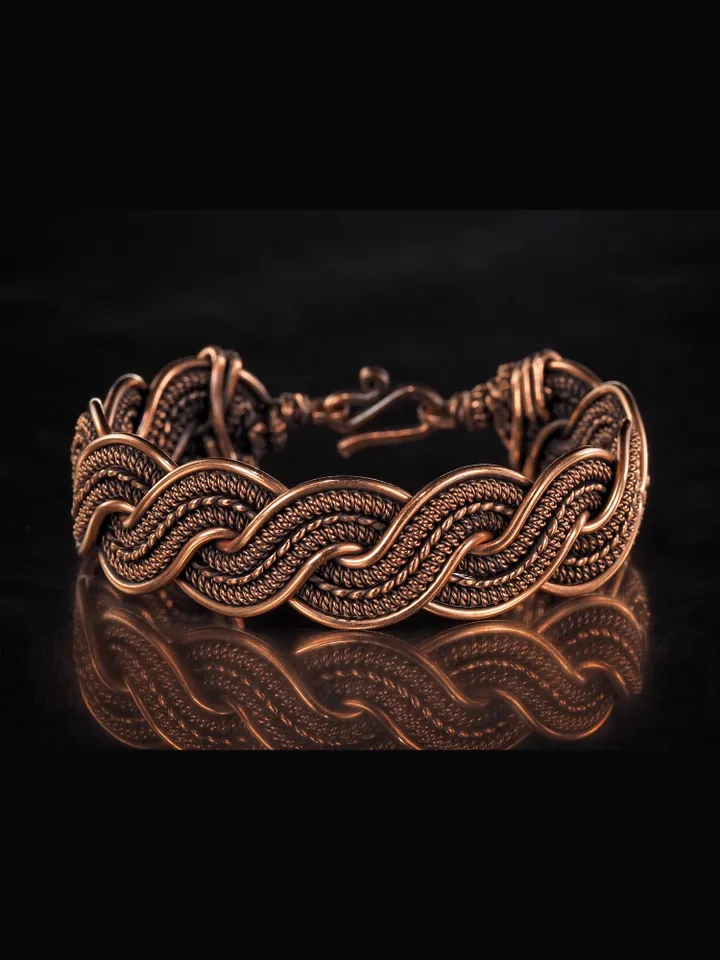 Wire wrapped copper bracelet for woman Antique style copper jewelry WireWrapArt