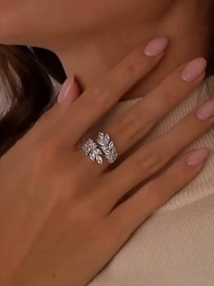 Silver 925 women's adjustable ring with cubic zirconia