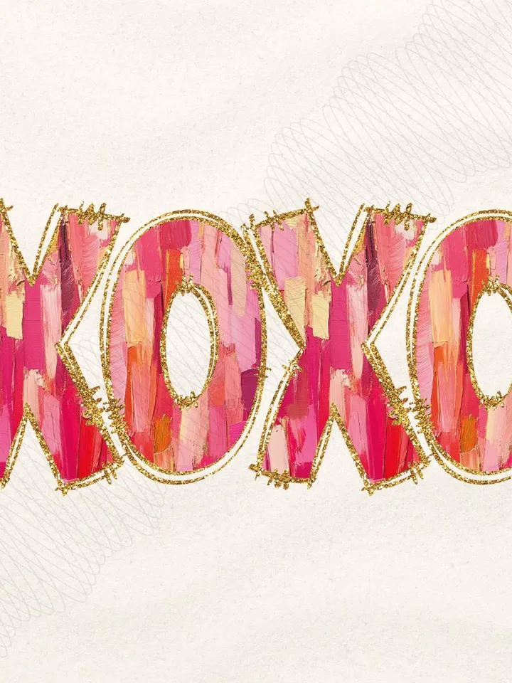 XOXO Valentine Day Heart Brushstroke png, Valentine png, Valentines day Png, xoxo png, valentine png designs, Coquette Valentine Png
