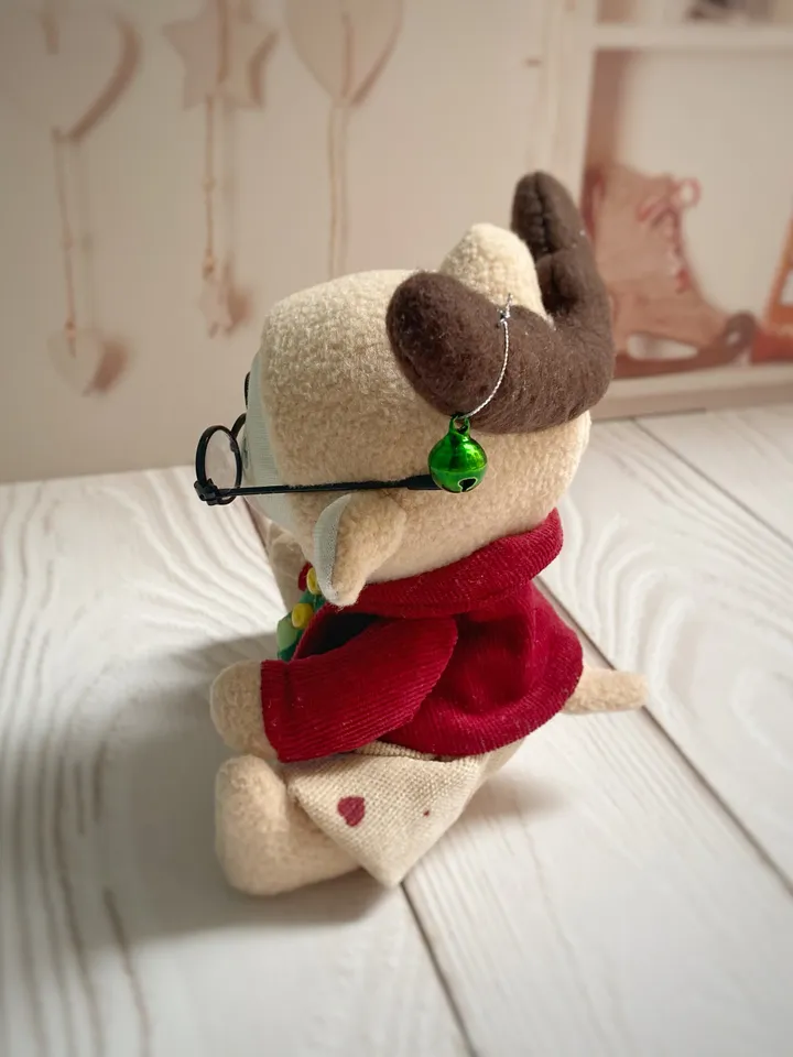 Mini Christmas Moose sewing pattern. DIY Christmas doll.