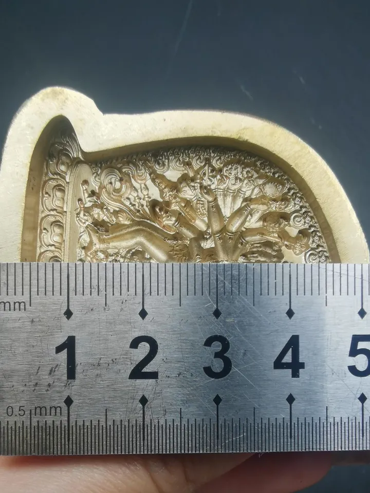 Kalachakra Vajra Tsa Tsa Mold,4.5cm Height Old Version,Gandhanra Unique Tibetan Buddha Tsha Tsha Mould For Making Clay Statue