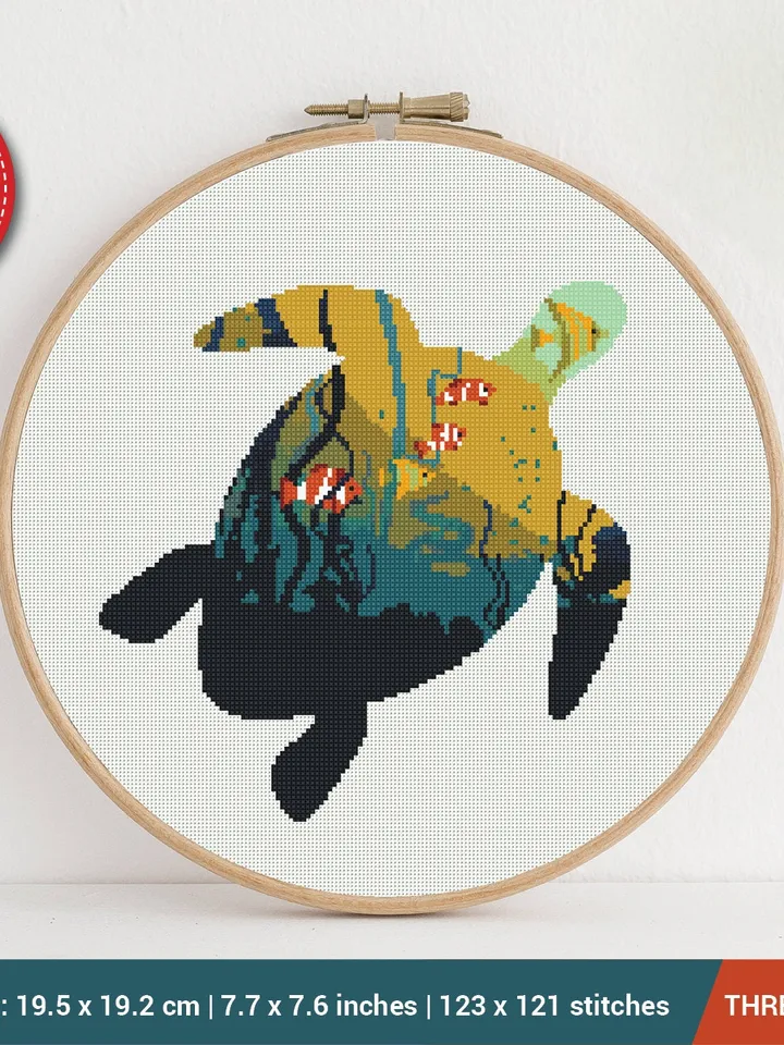 Sea Turtle Cross stitch pattern | Embroidery Pattern | Instant Download | Embroidery Designs
