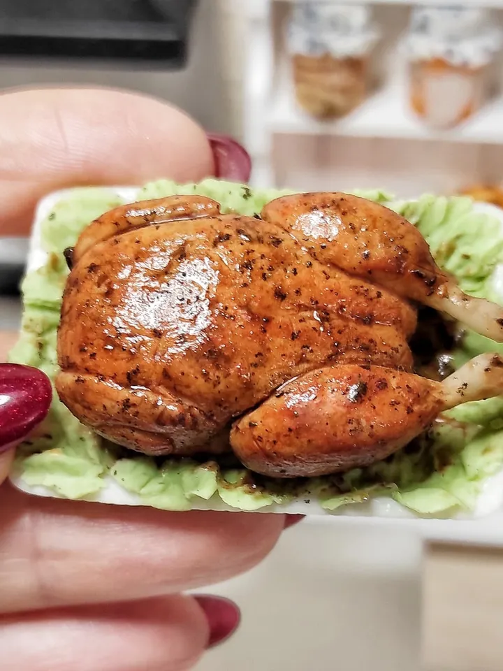 Mini food - miniature - food for dolls - Realistic meat dish for dolls and dollhouses - turkey for dolls - miniature