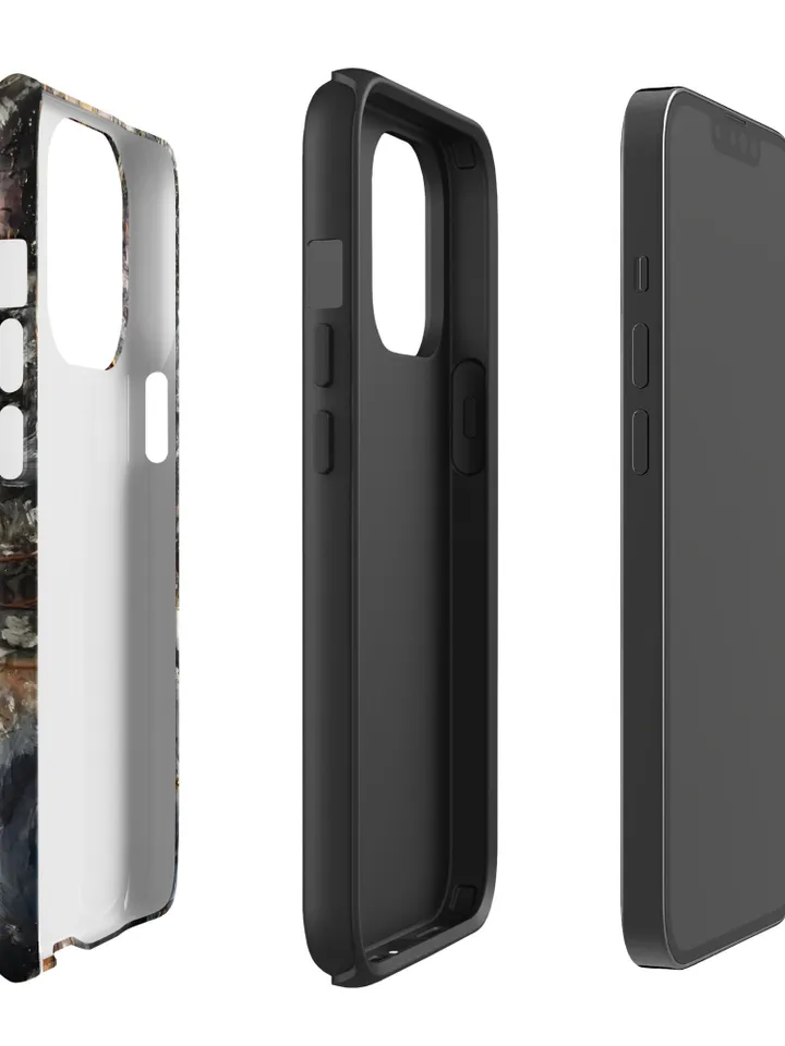 Funny cyberpunk cat Tough iPhone case,made from my own painting on glass,unique gift.