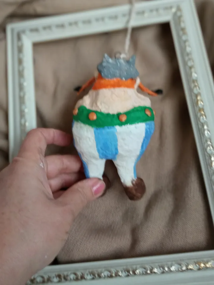 Handcrafted Obelix Cotton Toy Pendant – A Unique Holiday Decoration! Christmas toy Home decor indoor. Spun cotton doll