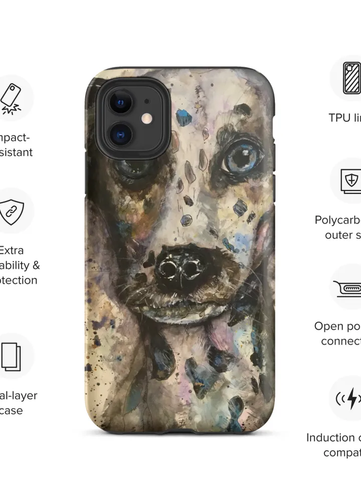 Dalmatiner Tough iPhone case made from my own watercolour mix media painting,unique gifts,dogs iphone cases.