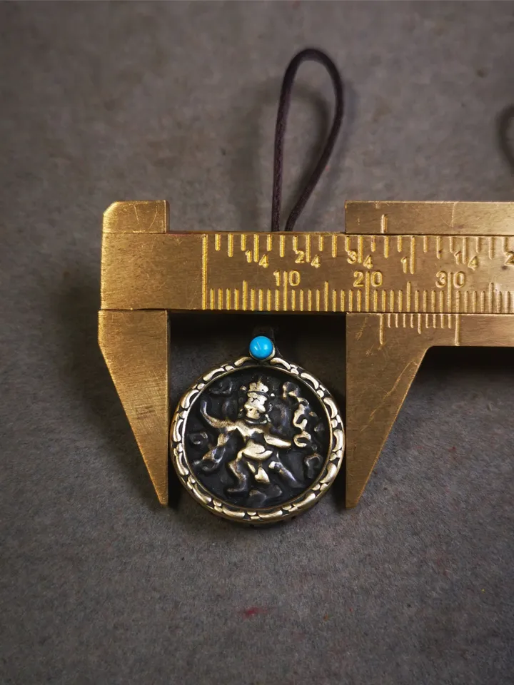 Gandhanra Handmade Tibetan Buddhist Amulet Pendant ,Garuda / Vajrapani, Made of Brass,0.87"
