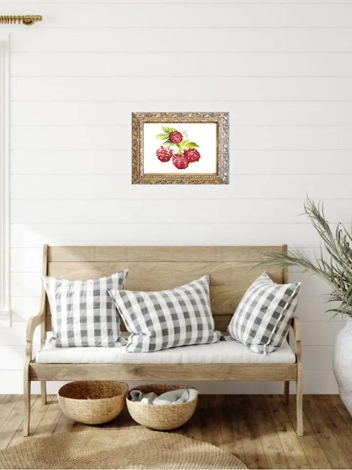 Raspberry Painting Fruit Watercolor Art Eat Artwork Kitchen Art