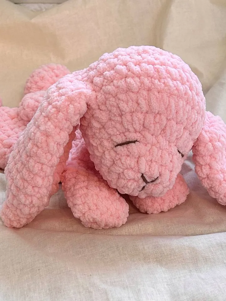 Crochet bunny snuggler pattern Amigurumi Easter rabbit plushie tutorial Crochet lovey pattern