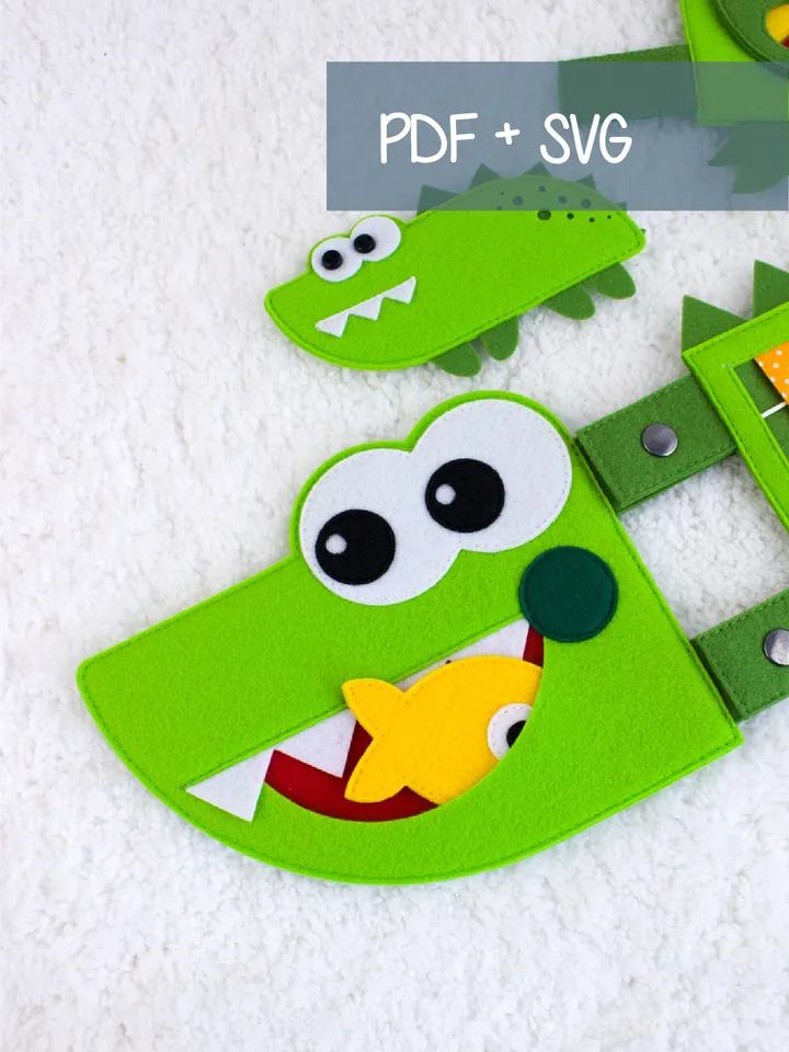 Crocodile - Felt Buckle Toy - Sewing Pattern
